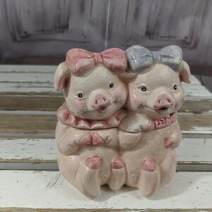 Sunshine Pig Honey Jar Jug Canister Swine Ceramic‎